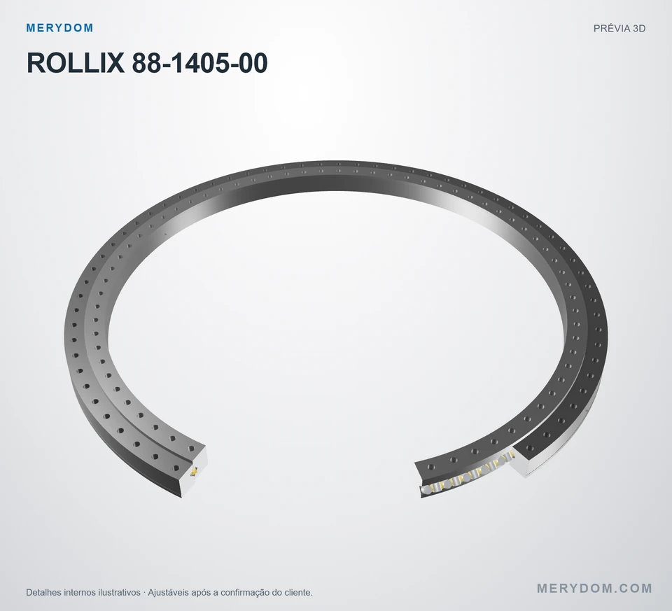 Prévia do modelo 3D do rolamento de giro de substituição MERYDOM para ROLLIX 88-1405-00.