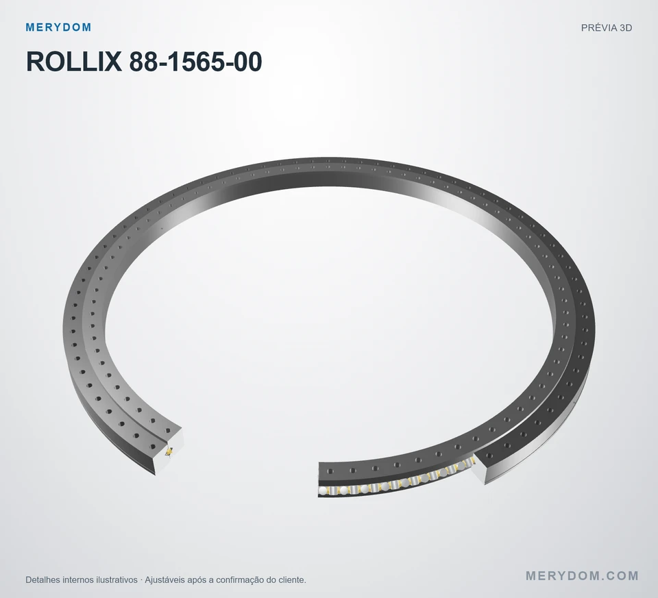 Prévia do modelo 3D do rolamento de giro de substituição MERYDOM para ROLLIX 88-1565-00.