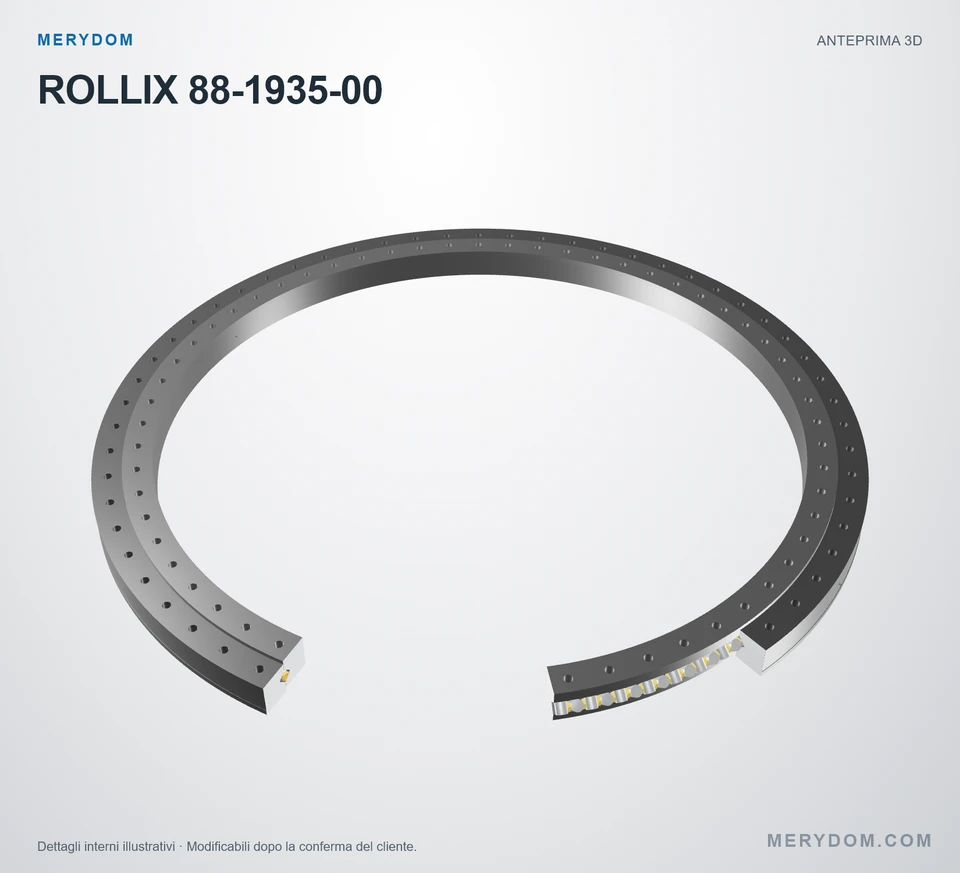 Anteprima del modello 3D del cuscinetto di rotazione sostitutivo MERYDOM per ROLLIX 88-1935-00.
