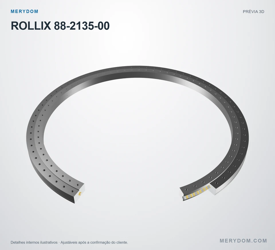 Prévia do modelo 3D do rolamento de giro de substituição MERYDOM para ROLLIX 88-2135-00.