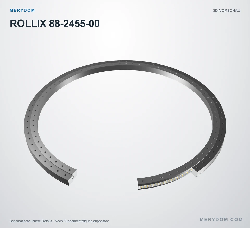 Vorschau des 3D-Modells des MERYDOM-Ersatzdrehkranzes für ROLLIX 88-2455-00.