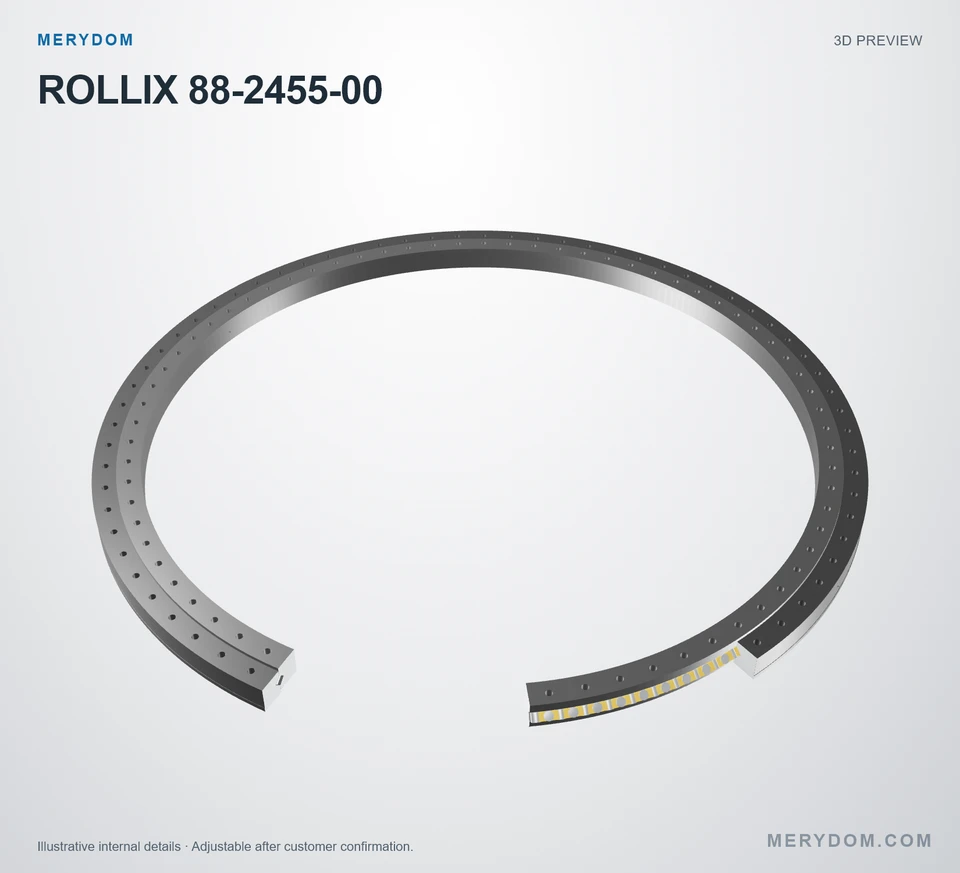 3D model preview of the MERYDOM replacement slewing bearing for ROLLIX 88-2455-00.