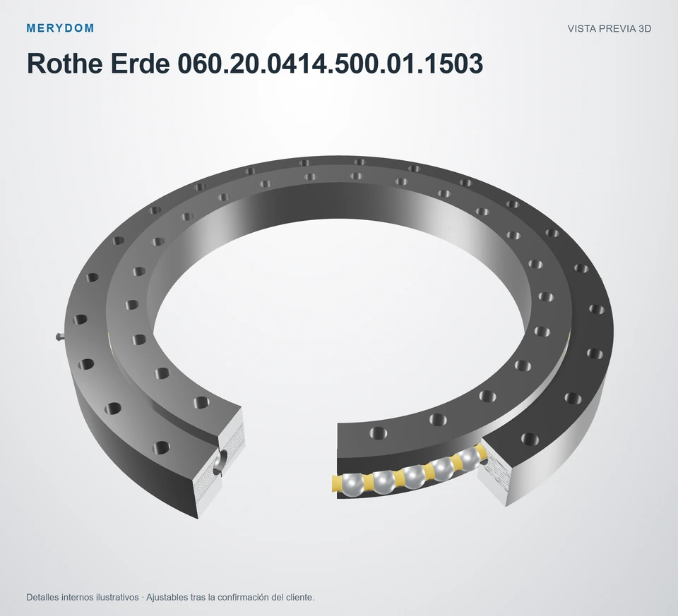 Vista previa del modelo 3D de la corona de giro de sustitución MERYDOM para Rothe Erde 060.20.0414.500.01.1503.