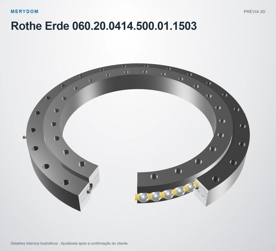 Prévia do modelo 3D do rolamento de giro de substituição MERYDOM para Rothe Erde 060.20.0414.500.01.1503.