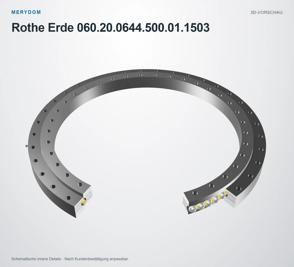 Vorschau des 3D-Modells des MERYDOM-Ersatzdrehkranzes für Rothe Erde 060.20.0644.500.01.1503.