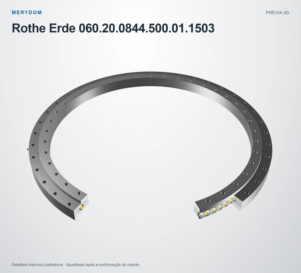 Prévia do modelo 3D do rolamento de giro de substituição MERYDOM para Rothe Erde 060.20.0844.500.01.1503.