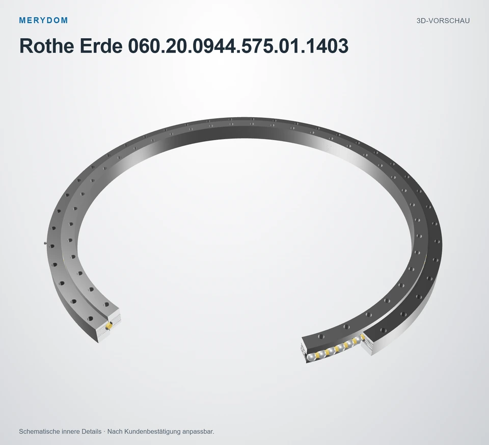 Vorschau des 3D-Modells des MERYDOM-Ersatzdrehkranzes für Rothe Erde 060.20.0944.575.01.1403.