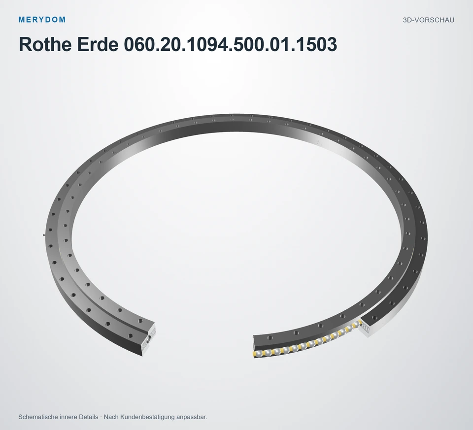 Vorschau des 3D-Modells des MERYDOM-Ersatzdrehkranzes für Rothe Erde 060.20.1094.500.01.1503.