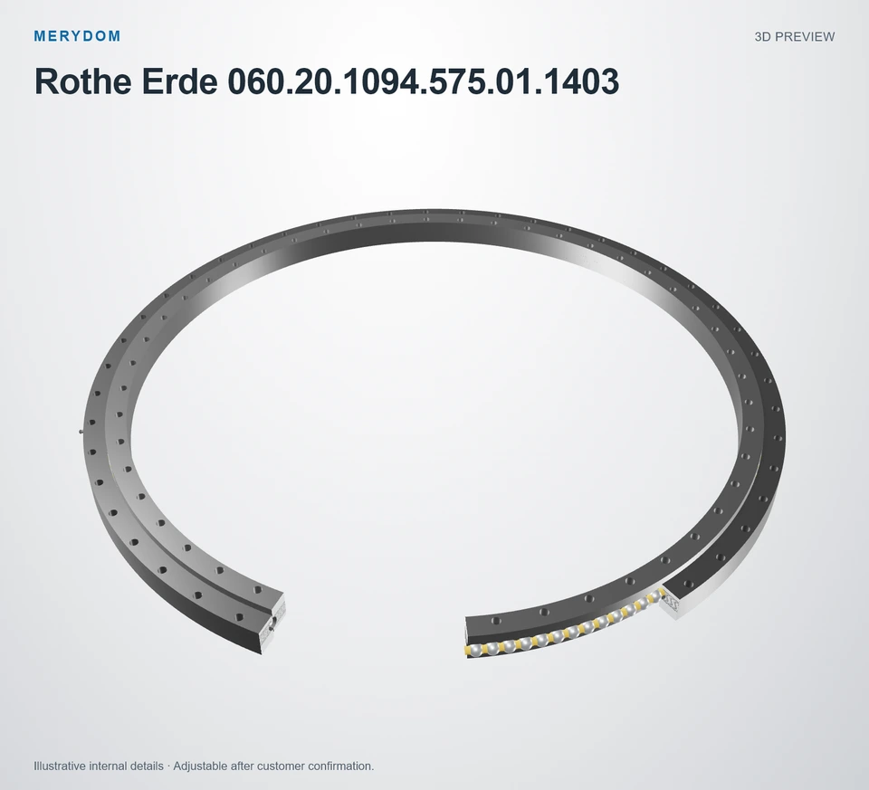 3D model preview of the MERYDOM replacement slewing bearing for Rothe Erde 060.20.1094.575.01.1403.