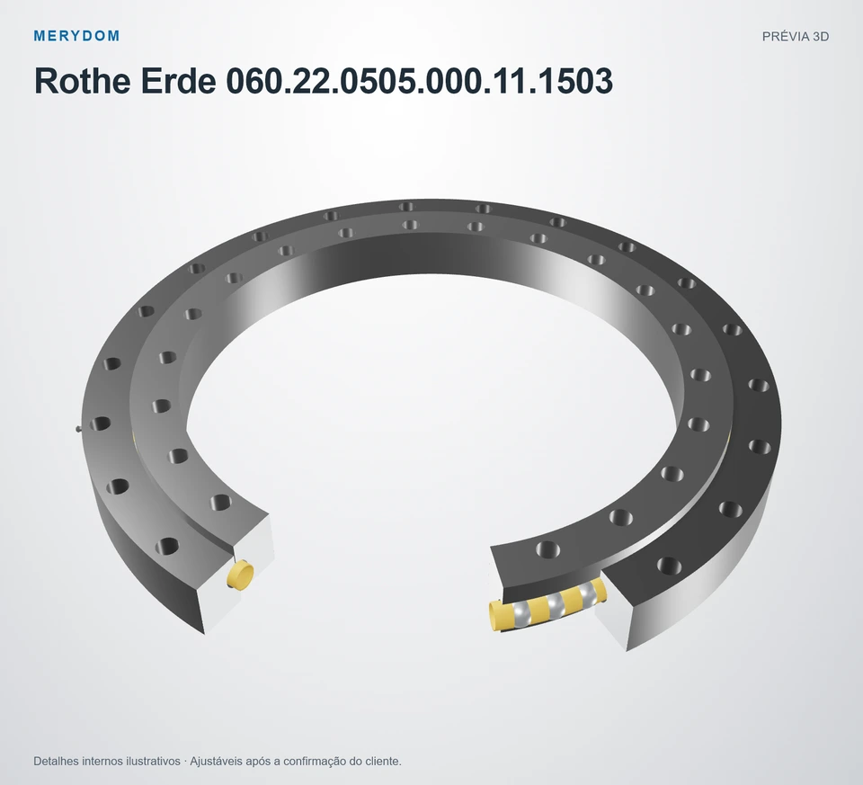 Prévia do modelo 3D do rolamento de giro de substituição MERYDOM para Rothe Erde 060.22.0505.000.11.1503.