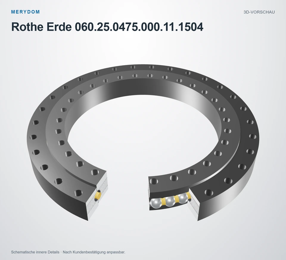 Vorschau des 3D-Modells des MERYDOM-Ersatzdrehkranzes für Rothe Erde 060.25.0475.000.11.1504.