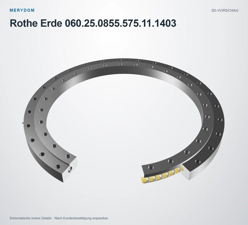 Vorschau des 3D-Modells des MERYDOM-Ersatzdrehkranzes für Rothe Erde 060.25.0855.575.11.1403.