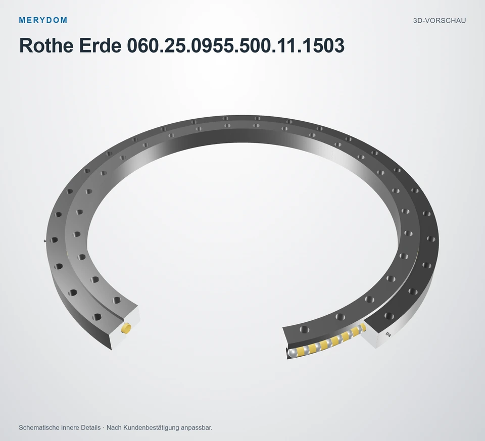 Vorschau des 3D-Modells des MERYDOM-Ersatzdrehkranzes für Rothe Erde 060.25.0955.500.11.1503.