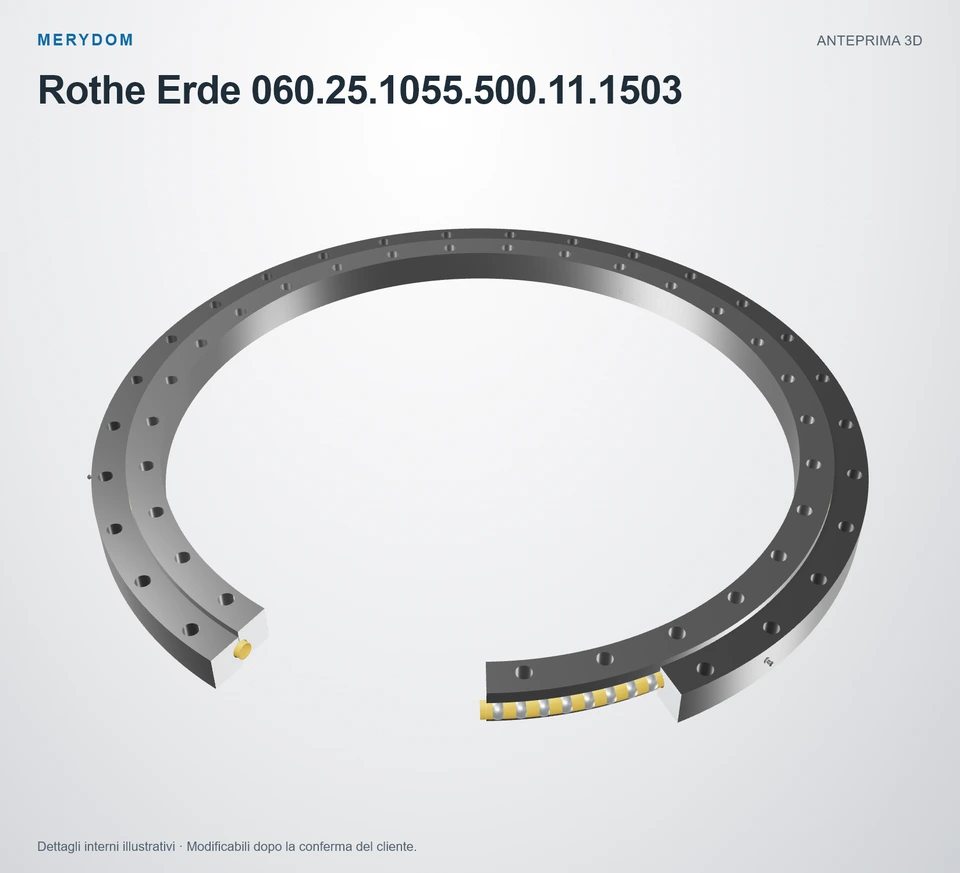 Anteprima del modello 3D del cuscinetto di rotazione sostitutivo MERYDOM per Rothe Erde 060.25.1055.500.11.1503.