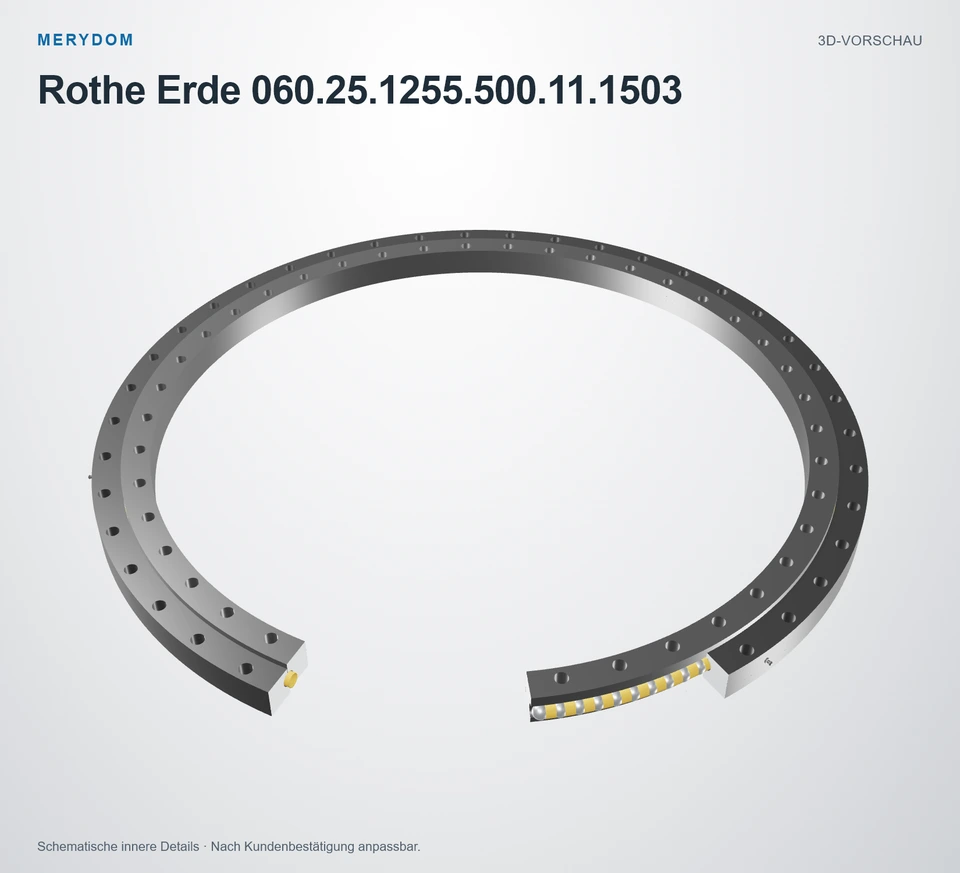 Vorschau des 3D-Modells des MERYDOM-Ersatzdrehkranzes für Rothe Erde 060.25.1255.500.11.1503.