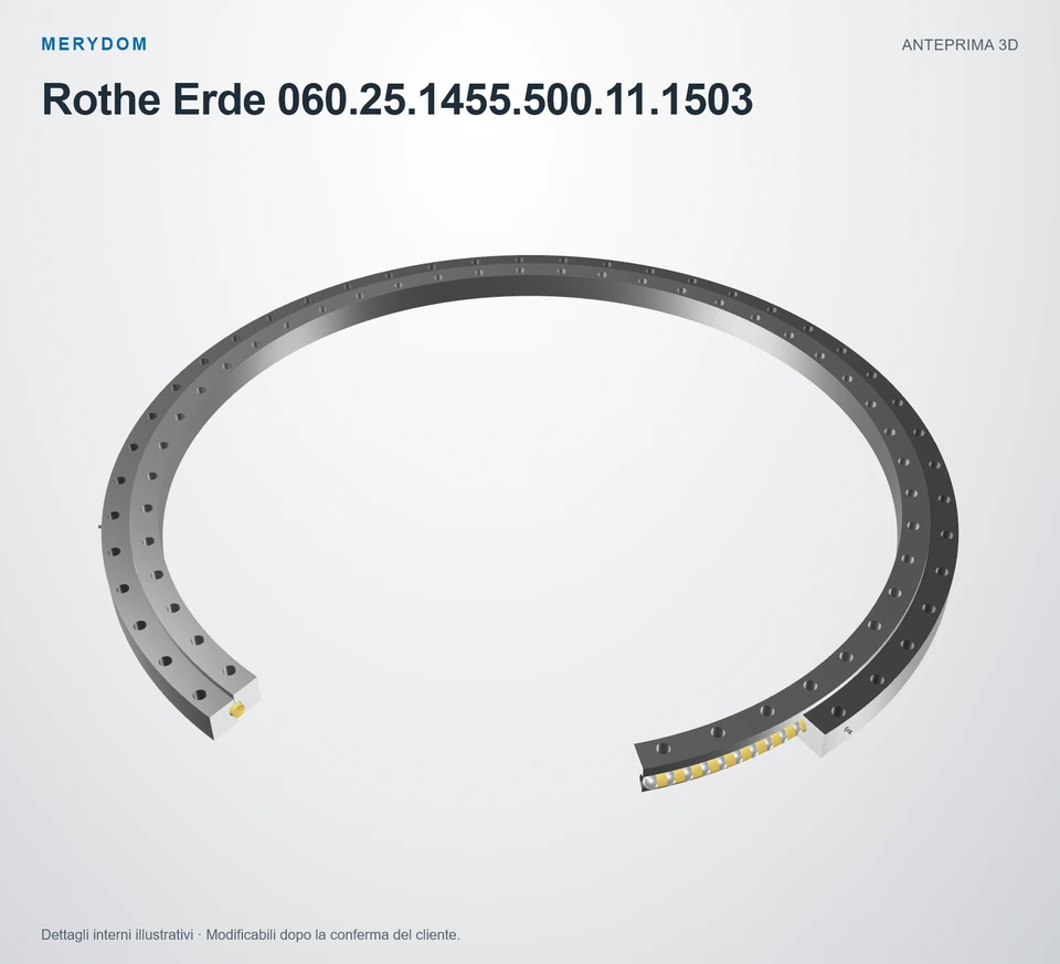 Anteprima del modello 3D del cuscinetto di rotazione sostitutivo MERYDOM per Rothe Erde 060.25.1455.500.11.1503.