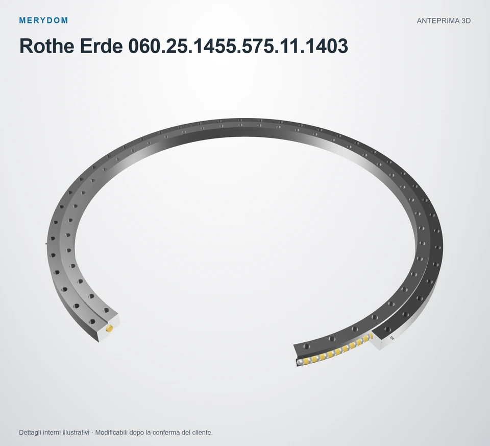 Anteprima del modello 3D del cuscinetto di rotazione sostitutivo MERYDOM per Rothe Erde 060.25.1455.575.11.1403.