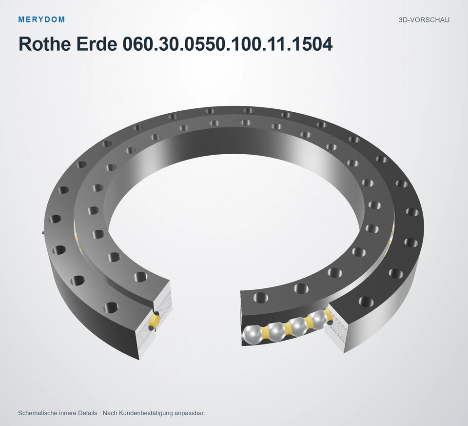 Vorschau des 3D-Modells des MERYDOM-Ersatzdrehkranzes für Rothe Erde 060.30.0550.100.11.1504.