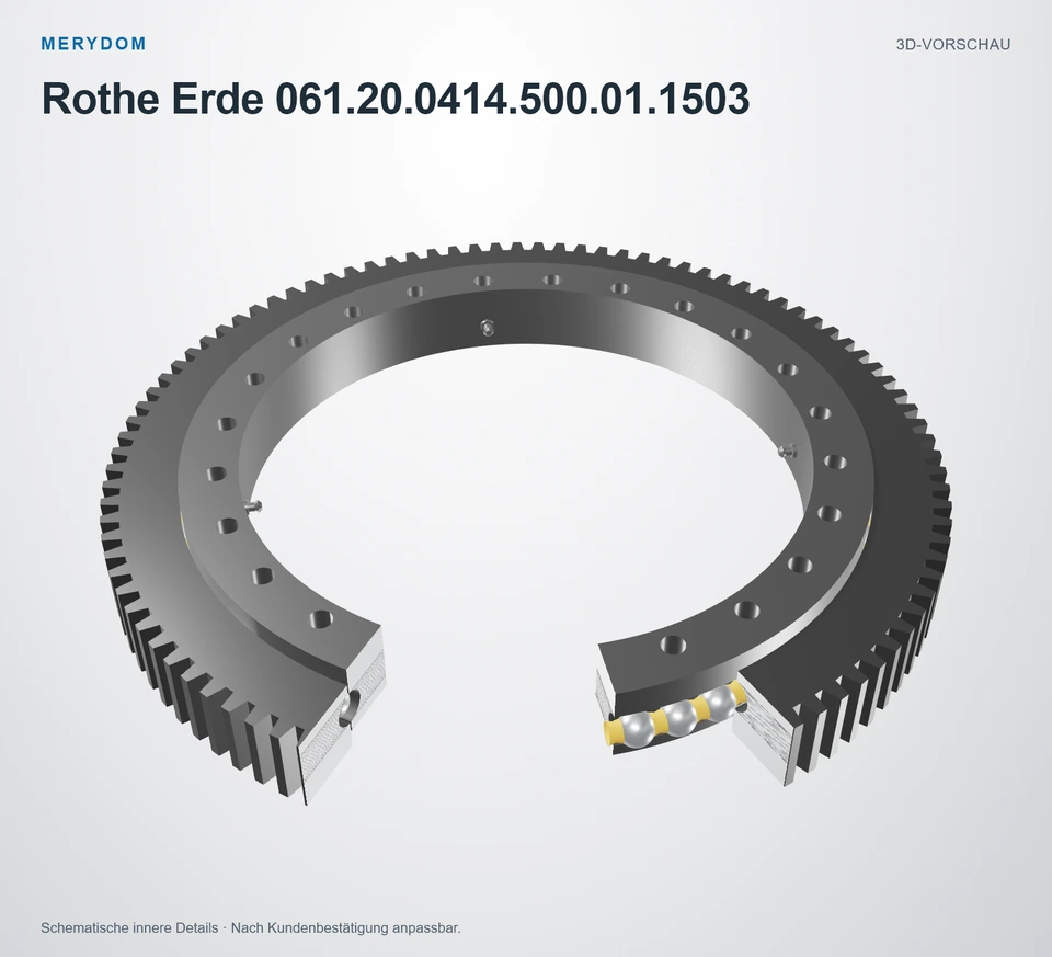 Vorschau des 3D-Modells des MERYDOM-Ersatzdrehkranzes für Rothe Erde 061.20.0414.500.01.1503.