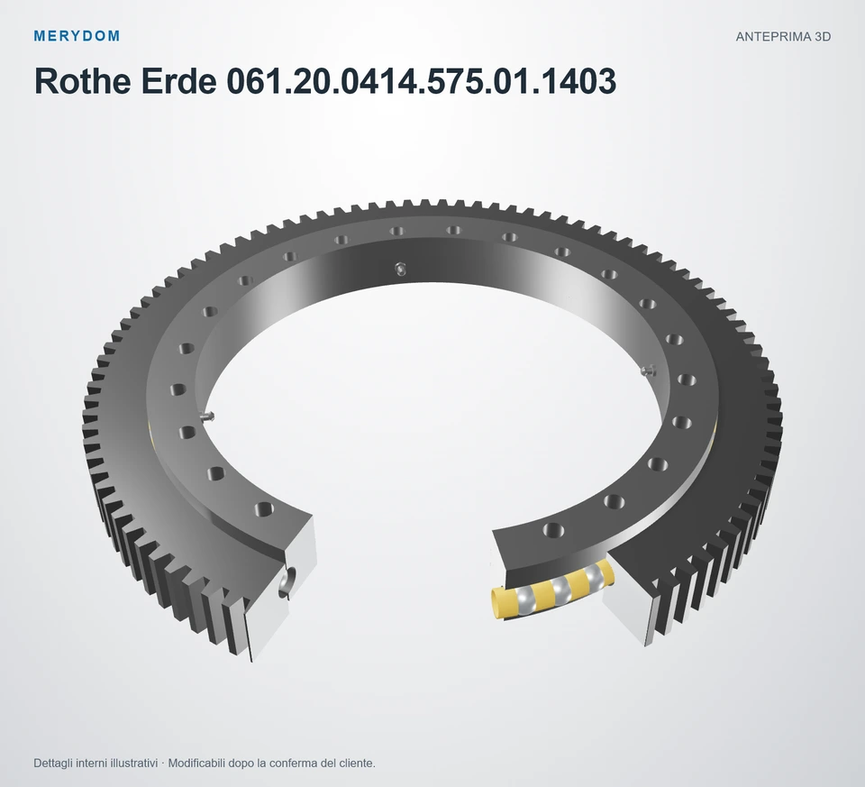 Anteprima del modello 3D del cuscinetto di rotazione sostitutivo MERYDOM per Rothe Erde 061.20.0414.575.01.1403.