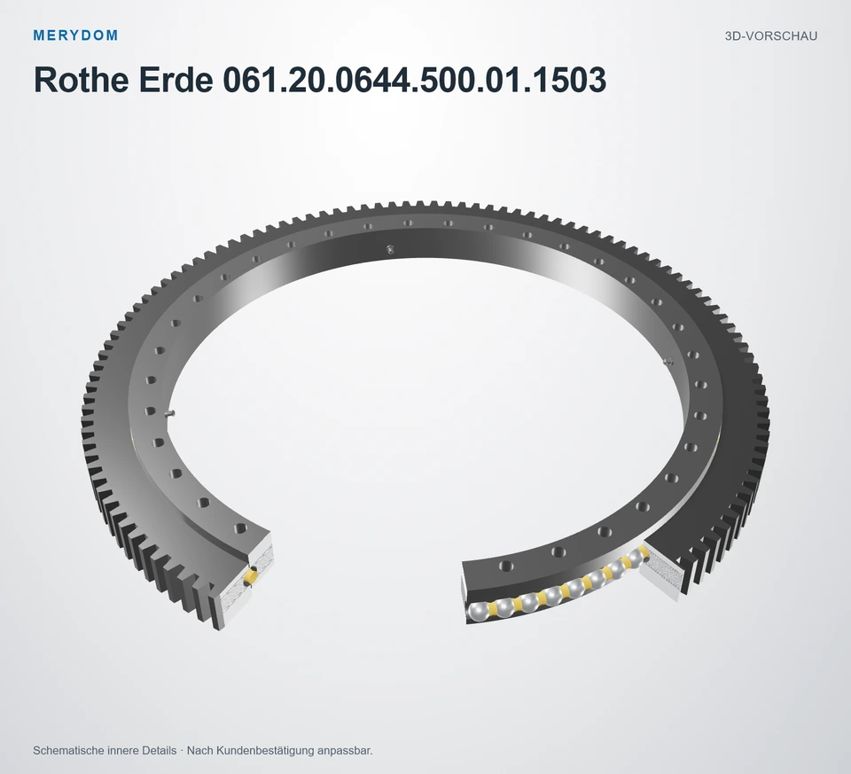 Vorschau des 3D-Modells des MERYDOM-Ersatzdrehkranzes für Rothe Erde 061.20.0644.500.01.1503.