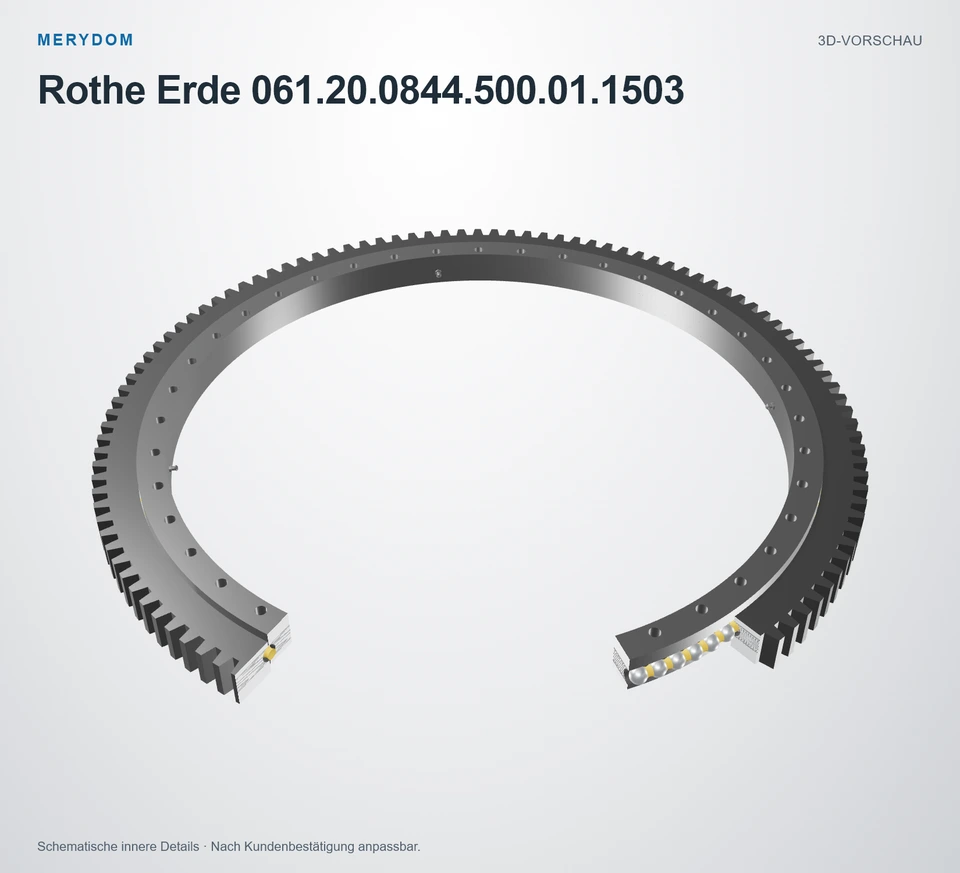 Vorschau des 3D-Modells des MERYDOM-Ersatzdrehkranzes für Rothe Erde 061.20.0844.500.01.1503.