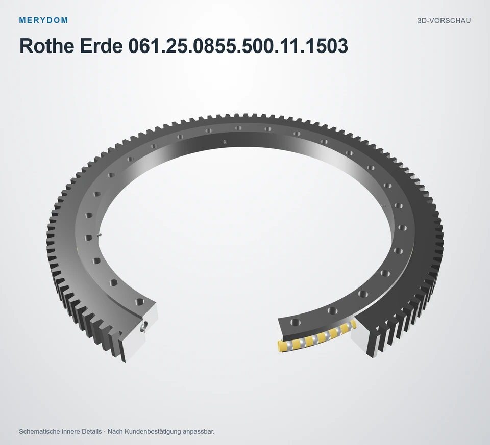 Vorschau des 3D-Modells des MERYDOM-Ersatzdrehkranzes für Rothe Erde 061.25.0855.500.11.1503.