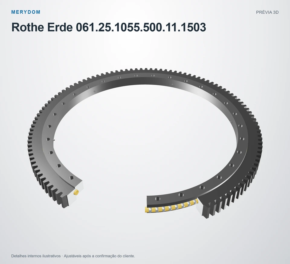 Prévia do modelo 3D do rolamento de giro de substituição MERYDOM para Rothe Erde 061.25.1055.500.11.1503.
