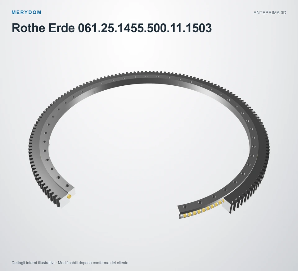 Anteprima del modello 3D del cuscinetto di rotazione sostitutivo MERYDOM per Rothe Erde 061.25.1455.500.11.1503.