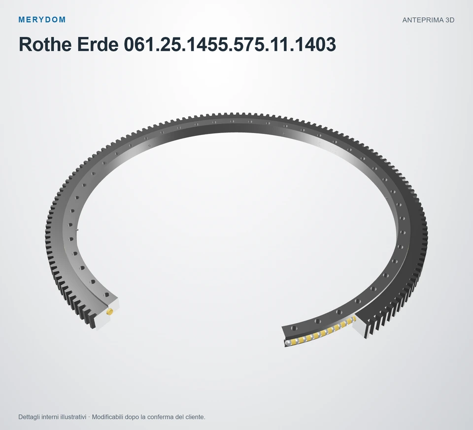 Anteprima del modello 3D del cuscinetto di rotazione sostitutivo MERYDOM per Rothe Erde 061.25.1455.575.11.1403.