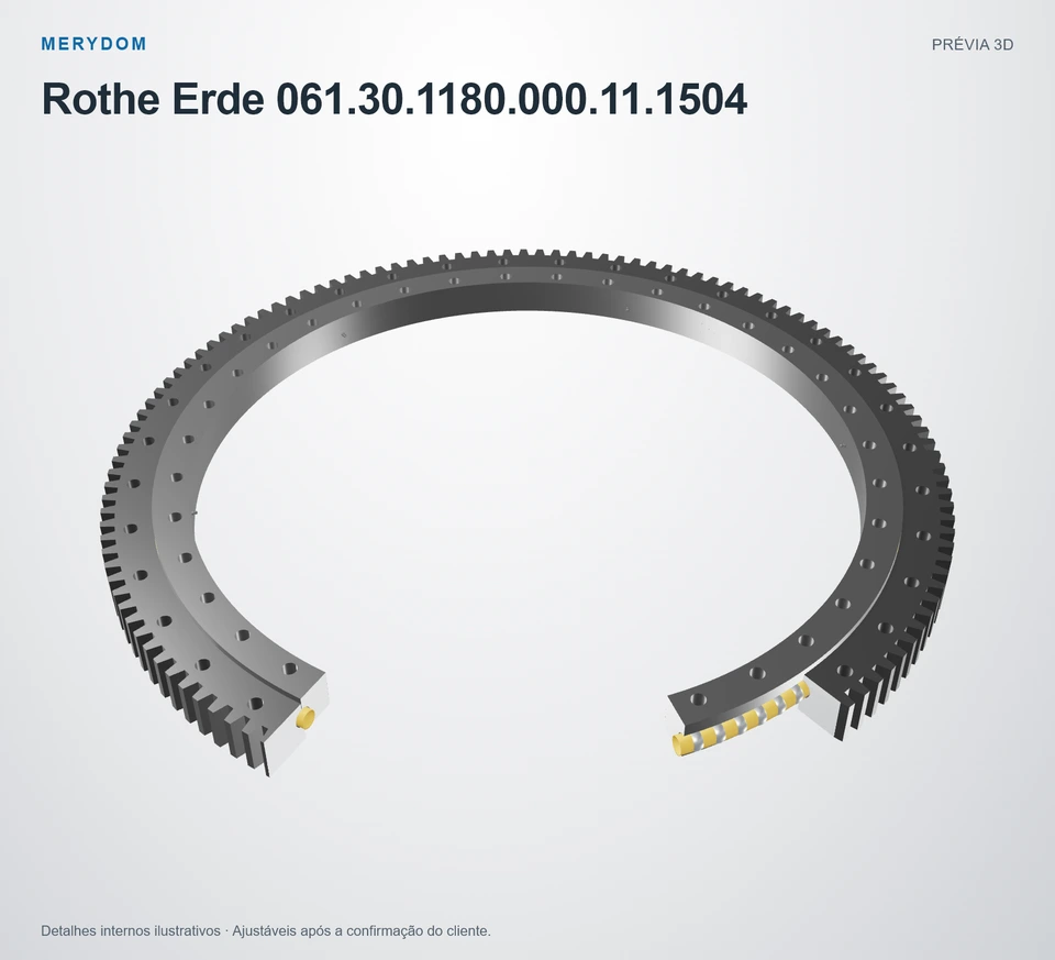 Prévia do modelo 3D do rolamento de giro de substituição MERYDOM para Rothe Erde 061.30.1180.000.11.1504.