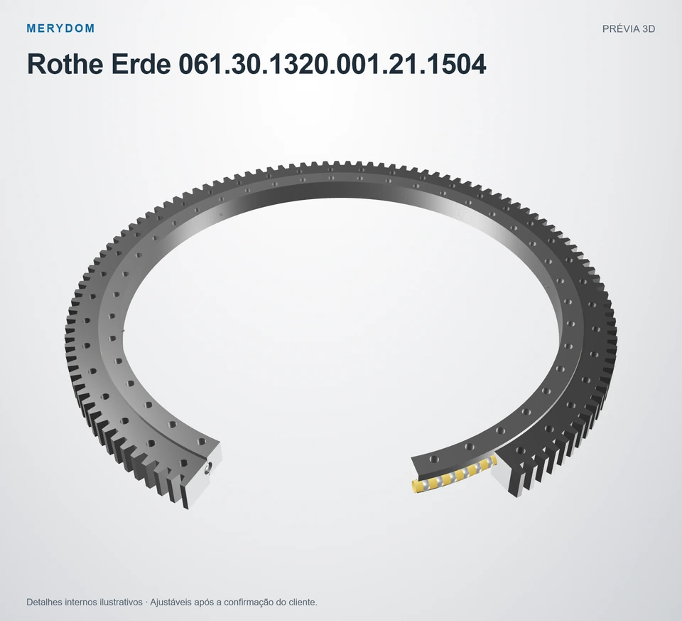 Prévia do modelo 3D do rolamento de giro de substituição MERYDOM para Rothe Erde 061.30.1320.001.21.1504.