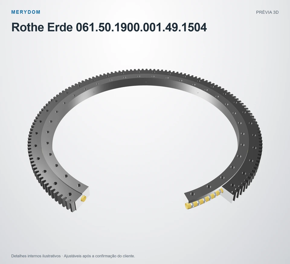 Prévia do modelo 3D do rolamento de giro de substituição MERYDOM para Rothe Erde 061.50.1900.001.49.1504.