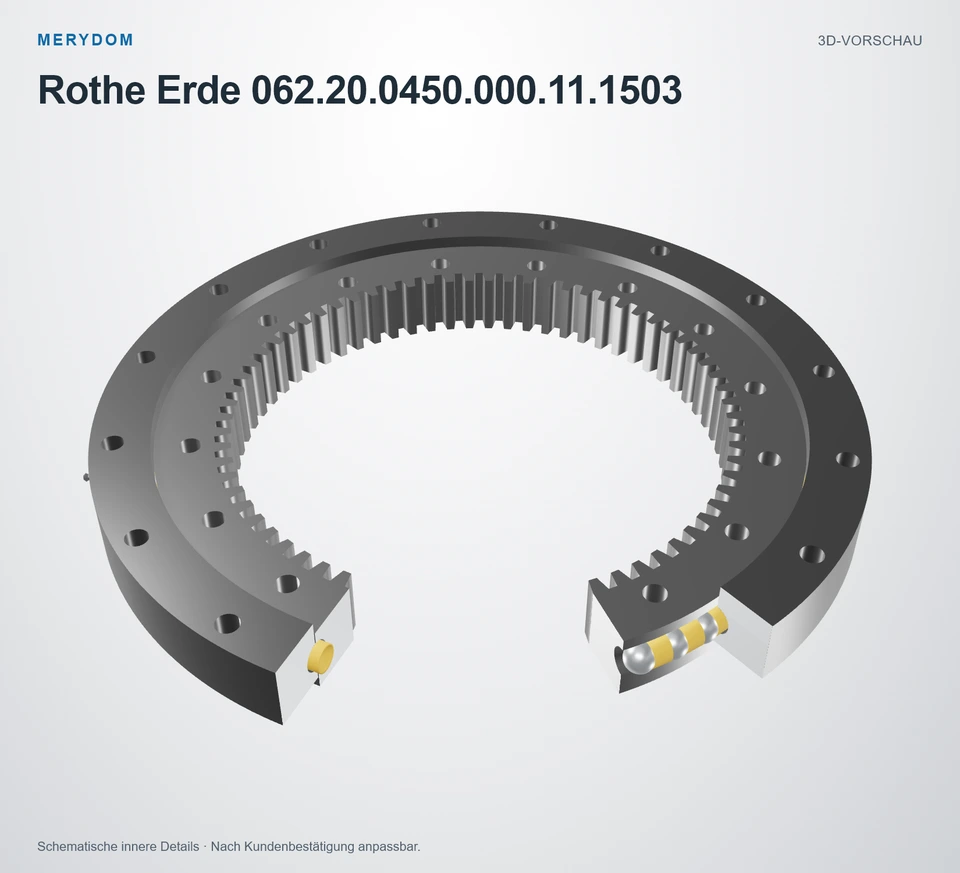 Vorschau des 3D-Modells des MERYDOM-Ersatzdrehkranzes für Rothe Erde 062.20.0450.000.11.1503.