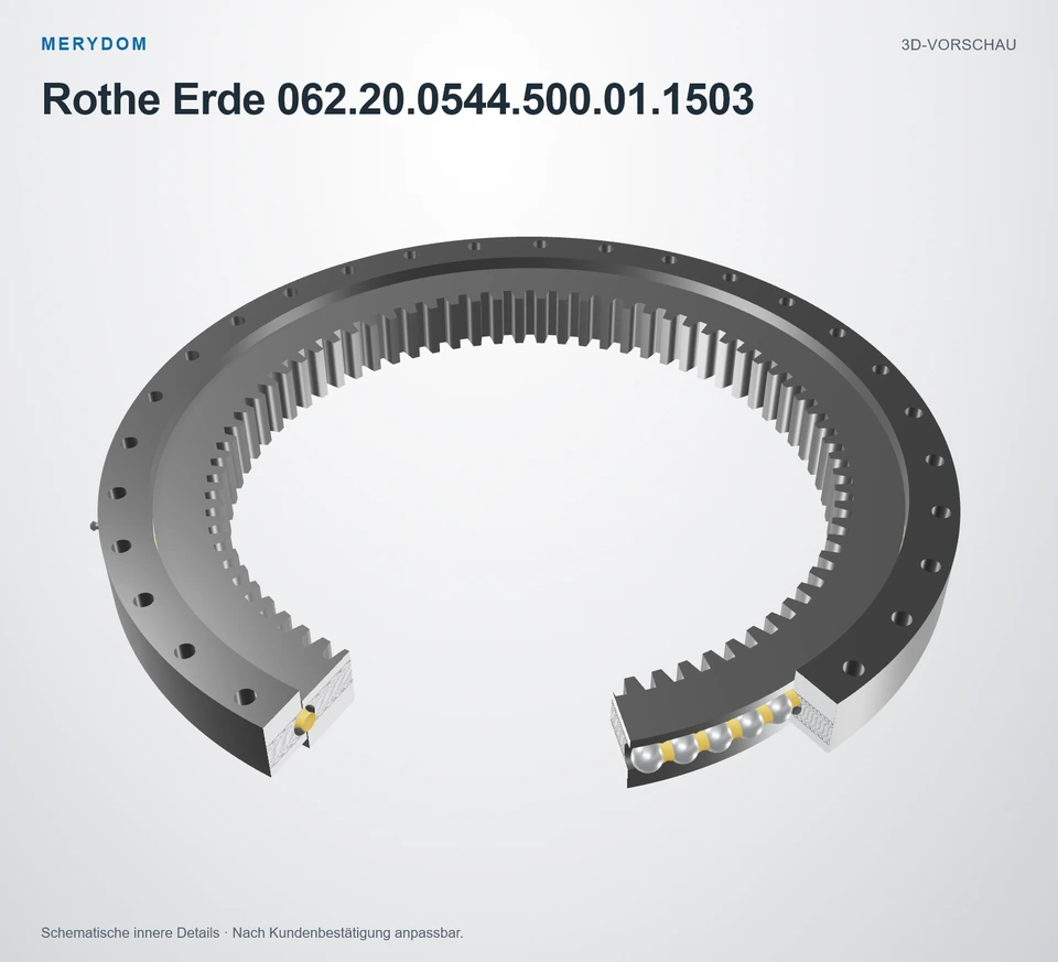Vorschau des 3D-Modells des MERYDOM-Ersatzdrehkranzes für Rothe Erde 062.20.0544.500.01.1503.
