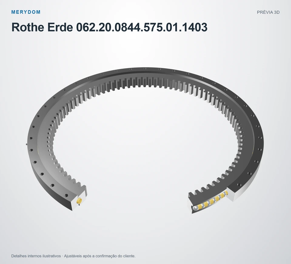 Prévia do modelo 3D do rolamento de giro de substituição MERYDOM para Rothe Erde 062.20.0844.575.01.1403.