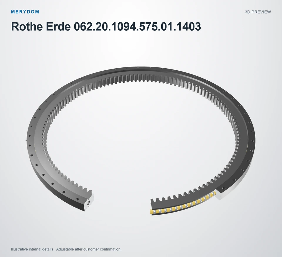 3D model preview of the MERYDOM replacement slewing bearing for Rothe Erde 062.20.1094.575.01.1403.