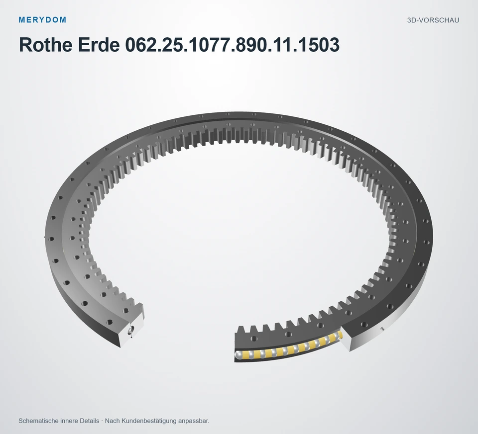 Vorschau des 3D-Modells des MERYDOM-Ersatzdrehkranzes für Rothe Erde 062.25.1077.890.11.1503.