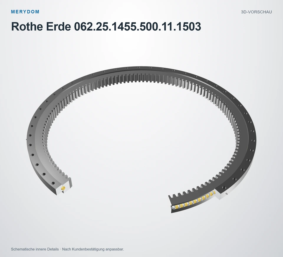 Vorschau des 3D-Modells des MERYDOM-Ersatzdrehkranzes für Rothe Erde 062.25.1455.500.11.1503.