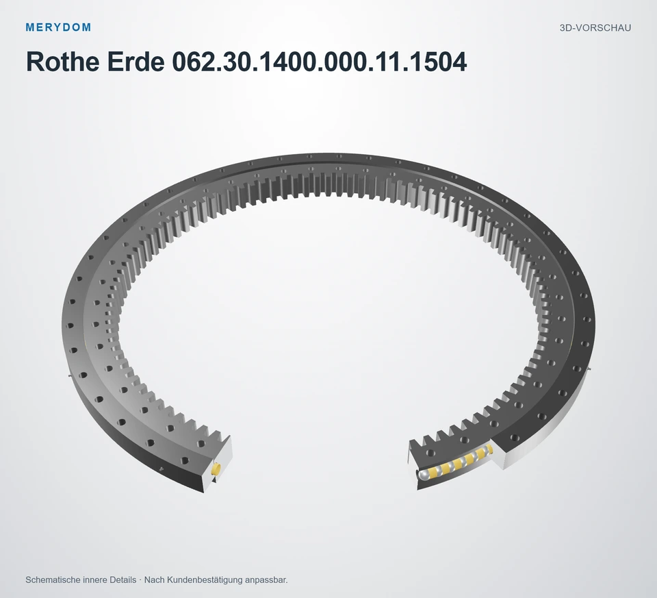 Vorschau des 3D-Modells des MERYDOM-Ersatzdrehkranzes für Rothe Erde 062.30.1400.000.11.1504.