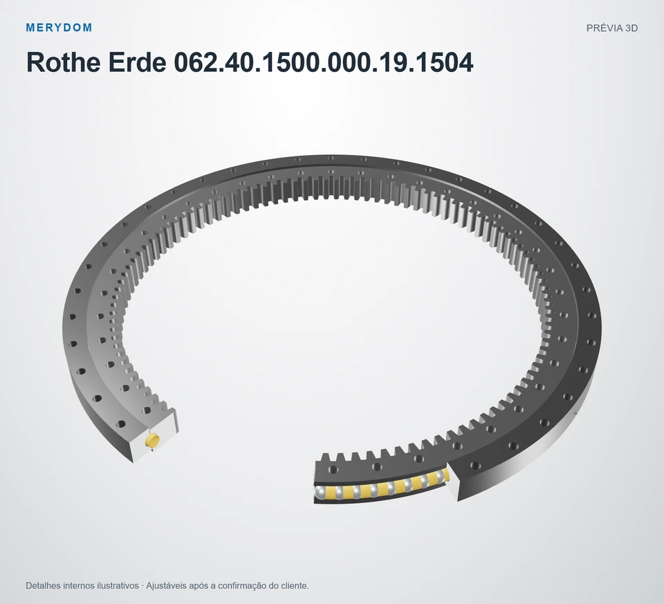 Prévia do modelo 3D do rolamento de giro de substituição MERYDOM para Rothe Erde 062.40.1500.000.19.1504.