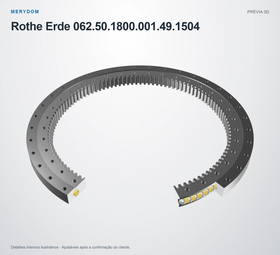 Prévia do modelo 3D do rolamento de giro de substituição MERYDOM para Rothe Erde 062.50.1800.001.49.1504.