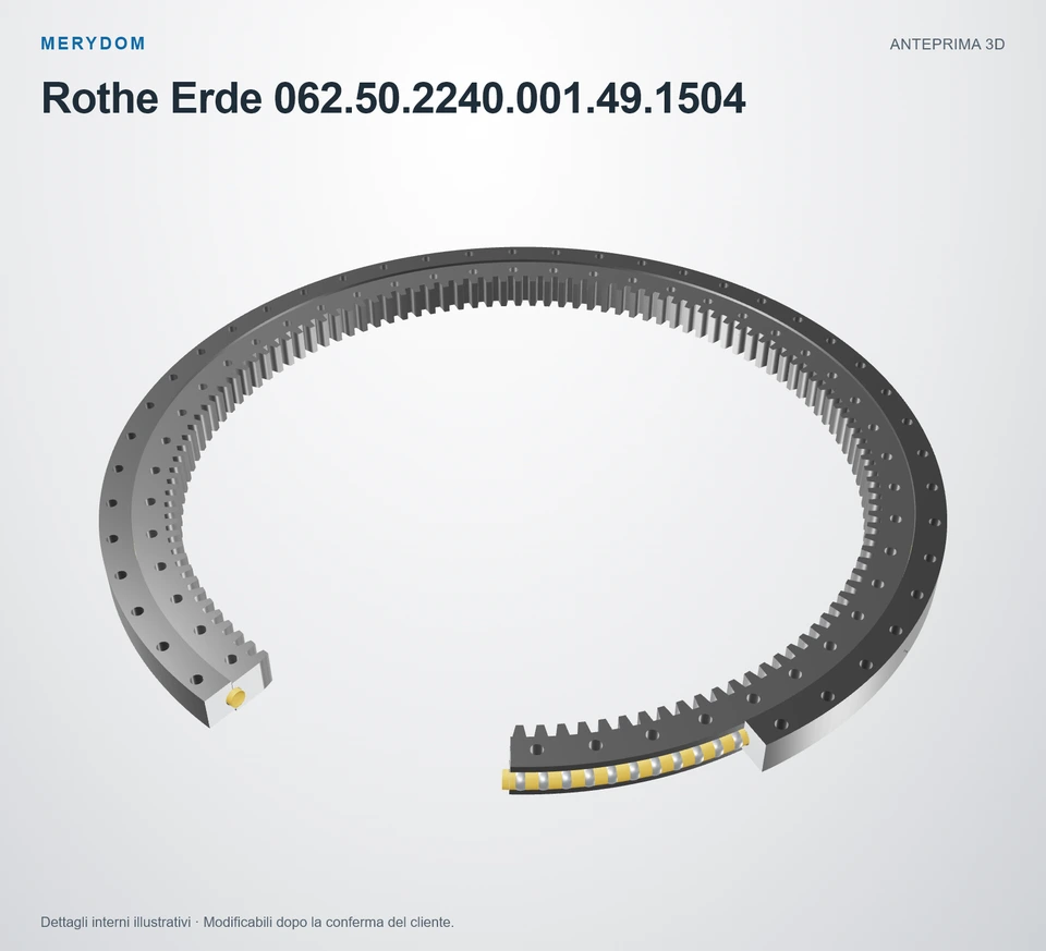 Anteprima del modello 3D del cuscinetto di rotazione sostitutivo MERYDOM per Rothe Erde 062.50.2240.001.49.1504.