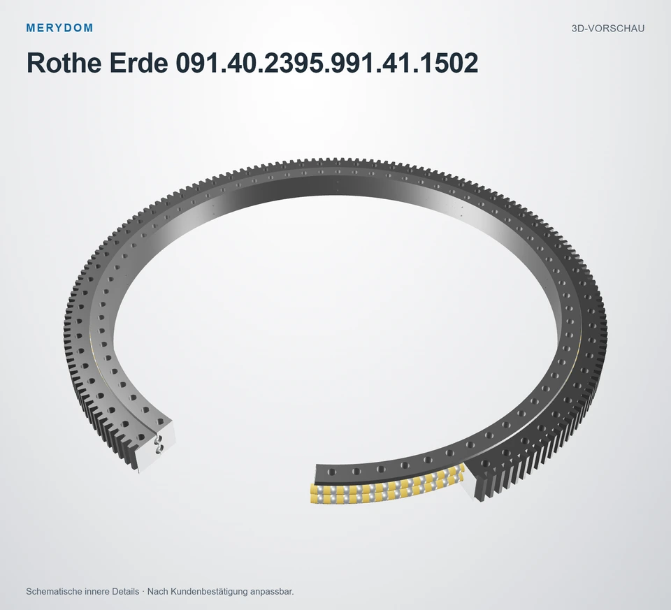 Vorschau des 3D-Modells des MERYDOM-Ersatzdrehkranzes für Rothe Erde 091.40.2395.991.41.1502.