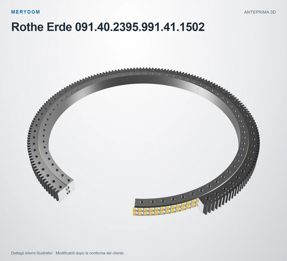 Anteprima del modello 3D del cuscinetto di rotazione sostitutivo MERYDOM per Rothe Erde 091.40.2395.991.41.1502.