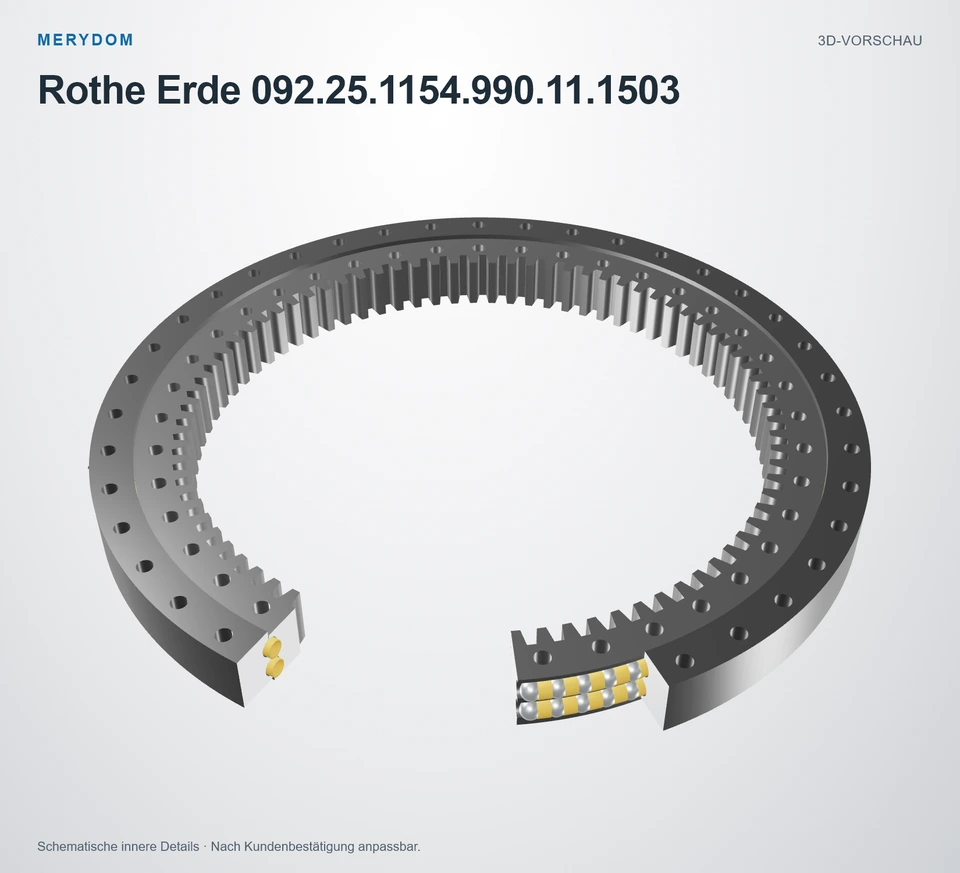 Vorschau des 3D-Modells des MERYDOM-Ersatzdrehkranzes für Rothe Erde 092.25.1154.990.11.1503.