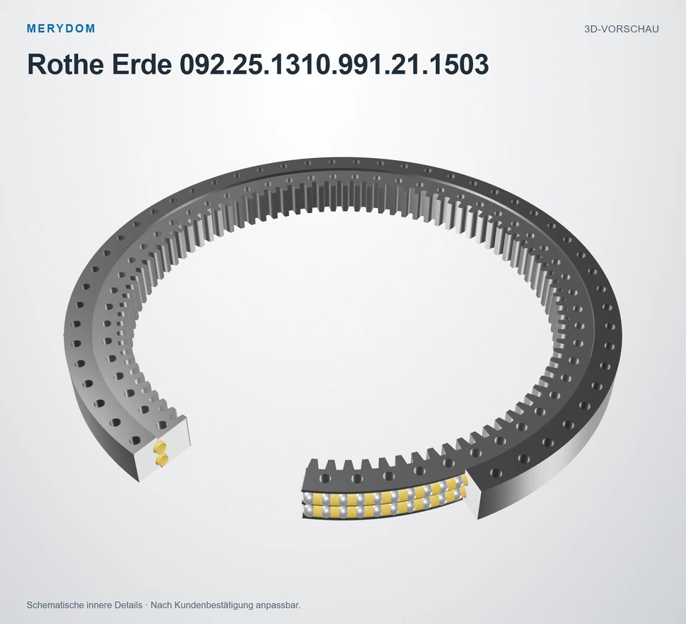 Vorschau des 3D-Modells des MERYDOM-Ersatzdrehkranzes für Rothe Erde 092.25.1310.991.21.1503.