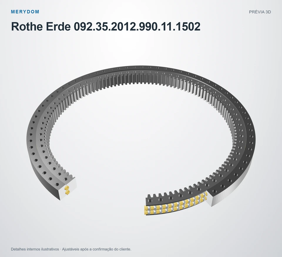 Prévia do modelo 3D do rolamento de giro de substituição MERYDOM para Rothe Erde 092.35.2012.990.11.1502.