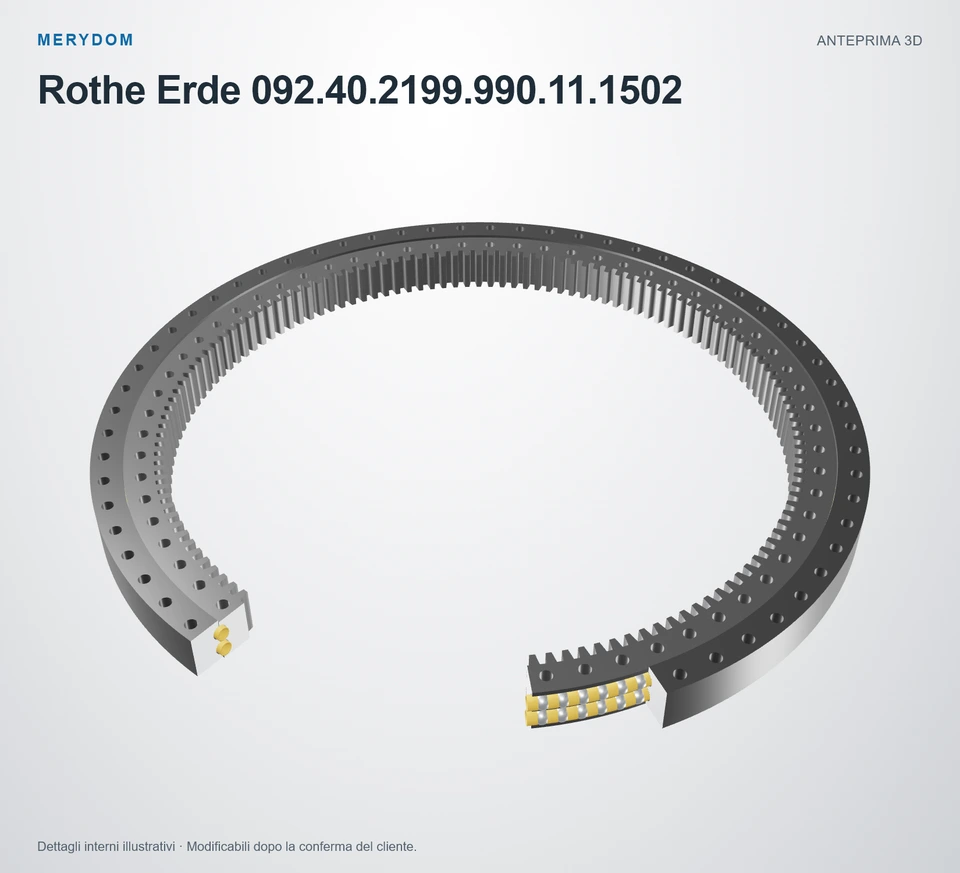 Anteprima del modello 3D del cuscinetto di rotazione sostitutivo MERYDOM per Rothe Erde 092.40.2199.990.11.1502.
