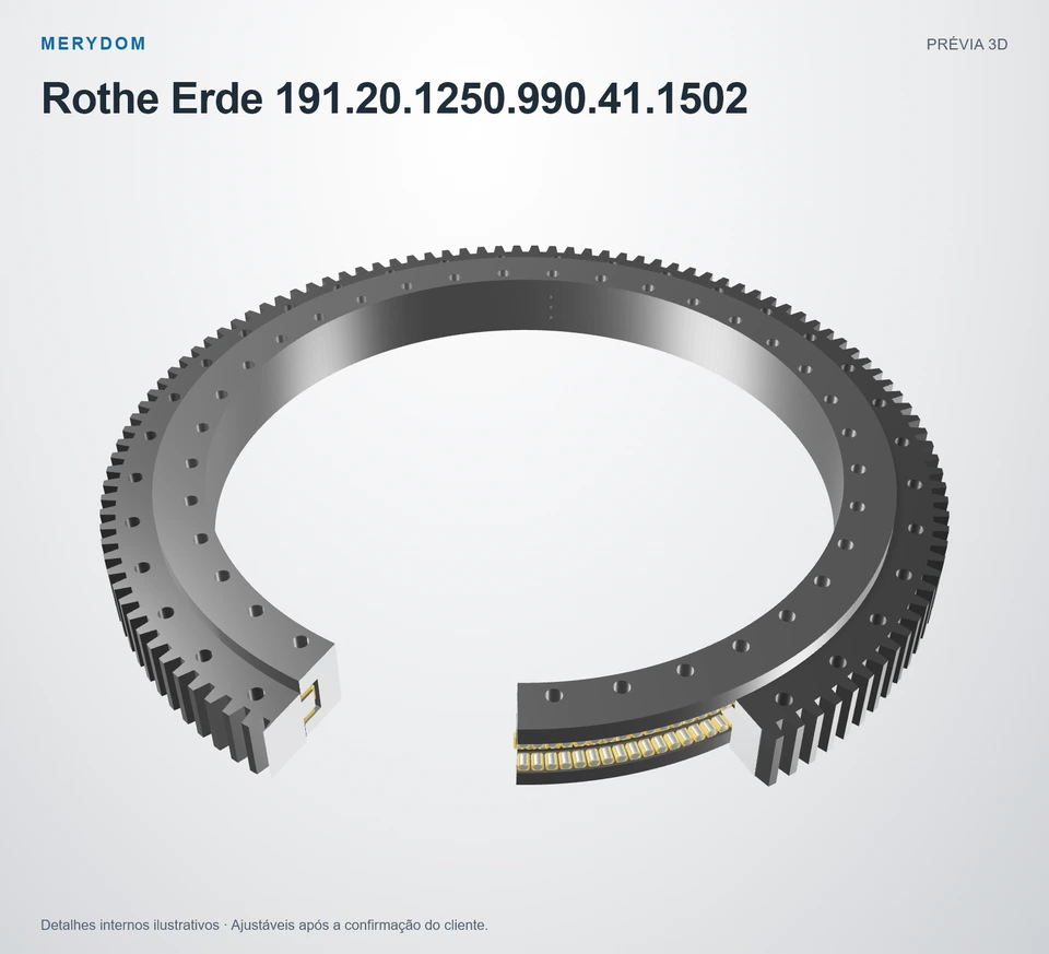 Prévia do modelo 3D do rolamento de giro de substituição MERYDOM para Rothe Erde 191.20.1250.990.41.1502.